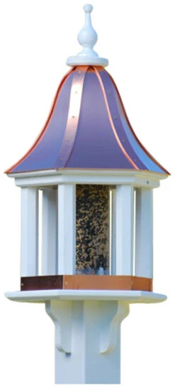Copper Roof Bird Feeder Column Style - 28x12 -Bird Haven Outlet Store BF12 BC COLUMNS