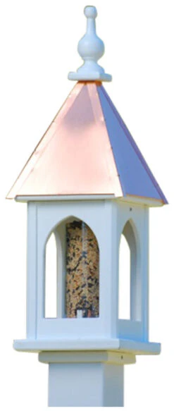 Copper Roof Bird Feeder Post-Mount - 28x8 -Bird Haven Outlet Store BF8 BC