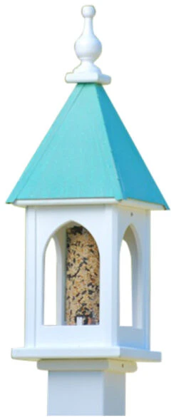 Copper Roof Bird Feeder Post-Mount - 28x8 -Bird Haven Outlet Store BF8 PC