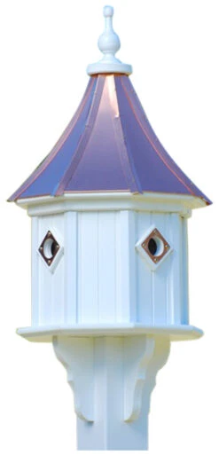 Copper Roof Birdhouse 34x14 Slope- 4 Portals -Bird Haven Outlet Store BH14 4CP BC SLOPE