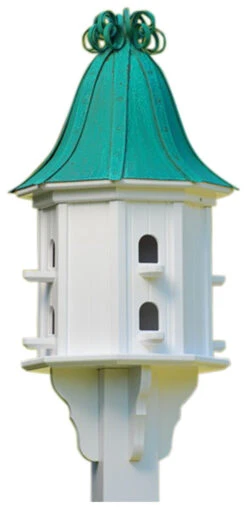 Copper Roof Dovecote Birdhouse 36x14 Ribbon Detail- 8 Perches -Bird Haven Outlet Store BH14 8 PC CURLY