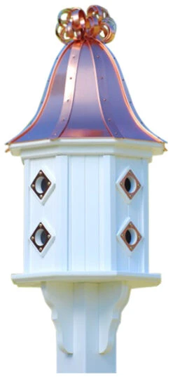 Copper Roof Dovecote Birdhouse 36x14 Ribbon Detail- 8 Portals -Bird Haven Outlet Store BH14 8CP BC CURLY