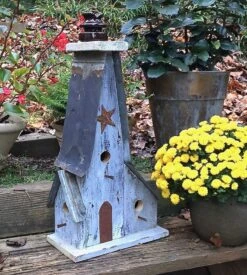 Barn Wood Birdhouse- Vintage Insulator Series -Bird Haven Outlet Store Barn Wood Birdhouse Glass Insulator 3