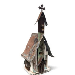 Barn Wood & Tin Church Birdhouses -Bird Haven Outlet Store Barn Wood Tin Church Birdhouse 3