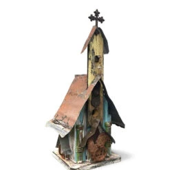 Barn Wood & Tin Church Birdhouses -Bird Haven Outlet Store Barn Wood Tin Church Birdhouse 4