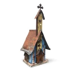 Barn Wood & Tin Church Birdhouses -Bird Haven Outlet Store Barn Wood Tin Church Birdhouse 5