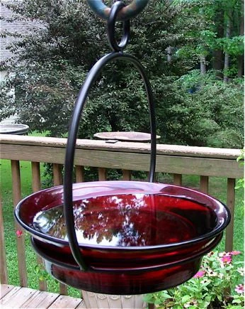 Glass Globe Dish Feeder/Mini-Bath- Red Or Lime 2 Glass Globe Dish Feeder/Mini-Bath- Red Or Lime - Image 2