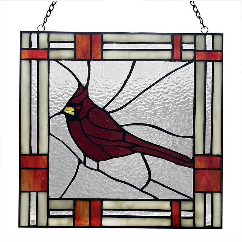 Cardinal Stained Glass Panel 1 Cardinal Stained Glass Panel
