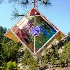 Copper-Stained Glass Birdhouse -Bird Haven Outlet Store Copper Stained Glass Birdhouse Grape