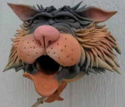 Zany Cat-5 Ceramic Birdhouse