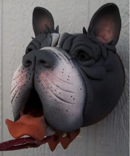 Boston Terrier Ceramic Birdhouse 1 Boston Terrier Ceramic Birdhouse