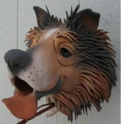 Collie Ceramic Birdhouse