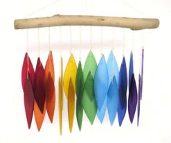 Rainbow Glass & Driftwood Wind Chime