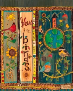 20" Vinyl Art Poles - 7 Designs -Bird Haven Outlet Store Earths Music Art Pole Detail