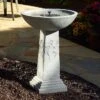 Ginko Tall Solar Bird Bath