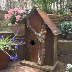 Rustic Log Front Birdhouses- 2 Sizes -Bird Haven Outlet Store Log Front Birdhouse 11