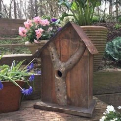 Rustic Log Front Birdhouses- 2 Sizes -Bird Haven Outlet Store Log Front Birdhouse 12