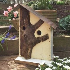 Rustic Log Front Birdhouses- 2 Sizes -Bird Haven Outlet Store Log Front Birdhouse 6
