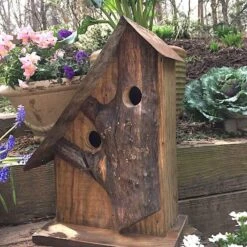 Rustic Log Front Birdhouses- 2 Sizes -Bird Haven Outlet Store Log Front Birdhouse 7