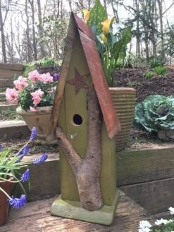 Rustic Log Front Birdhouses- 2 Sizes -Bird Haven Outlet Store Log Front Birdhouse 8