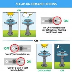 Palermo On-Demand Solar Bird Bath -Bird Haven Outlet Store On Demand Solar Options
