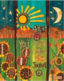 20" Vinyl Art Poles - 7 Designs -Bird Haven Outlet Store Peaceful Journey Art Pole Detail