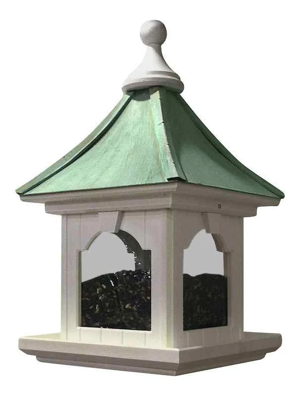 Copper Roof Bird Feeder With Large Capacity - Hanging 1 Copper Roof Bird Feeder With Large Capacity - Hanging
