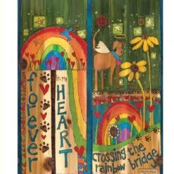 20" Vinyl Art Poles - 7 Designs -Bird Haven Outlet Store Rainbow Bridge Dog Art Pole Detail