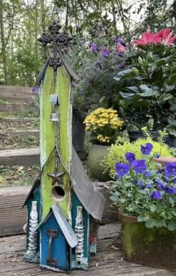 Rustic Church Birdhouses- Medium -Bird Haven Outlet Store Rustic Church Birdhouse 11