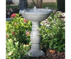 Country Gardens Tall Solar Fountain Birdbath