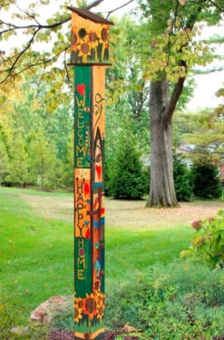 Birdhouse Art Poles 6 Ft. Post -Bird Haven Outlet Store Sing Out Loud Birdhouse Pole