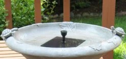 Country Gardens Tall Solar Fountain Birdbath -Bird Haven Outlet Store Solar Bird Bath Detail