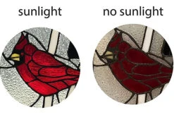 Cardinal Stained Glass Panel 5 Cardinal Stained Glass Panel -Bird Haven Outlet Store Stained glass cardinal detail