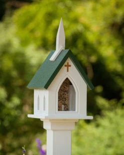 Church Bird Feeder Vinyl/PVC -Bird Haven Outlet Store VINYL PVC CHURCH Bird Feeder GREEN