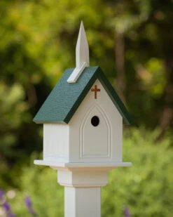 Church Birdhouse Vinyl/PVC -Bird Haven Outlet Store Vinyl CHURCH Birdhouse GREEN