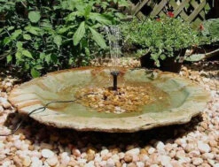 Large Ground Bird Bath- Organic Patina -Bird Haven Outlet Store add a fountain