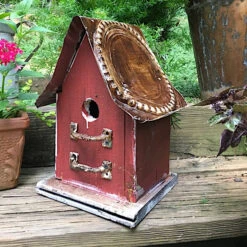 Barn Wood & Tin Rustic Birdhouses -Bird Haven Outlet Store barn wood birdhouse red