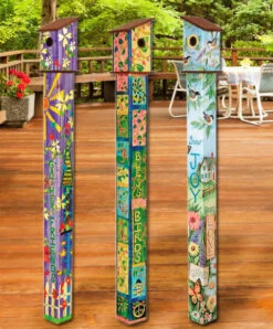Birdhouse Art Poles 6 Ft. Post -Bird Haven Outlet Store birdhouse art poles 6 ft