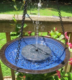 Solar Bird Bath With Stand -Bird Haven Outlet Store blue ceramic solar bird bath 8c71c4ec 91e8 4be7 9646 6baae3ee43be