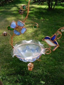 Hanging Dish Feeder/Mini Bath Stained Glass 9 Hanging Dish Feeder/Mini Bath Stained Glass -Bird Haven Outlet Store bluebird1 693bc267 38c9 467c 9699 bd4037d45e46