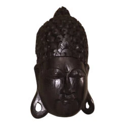 Wooden Buddha Face Wall Decor 5 Wooden Buddha Face Wall Decor -Bird Haven Outlet Store buddha face black