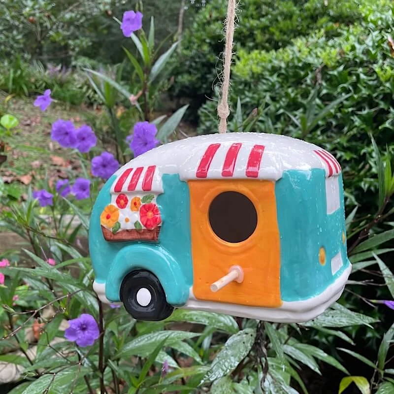 Ceramic Camper Birdhouse 1 Ceramic Camper Birdhouse