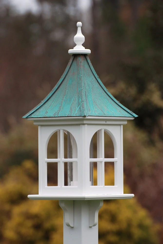 Copper Roof Bird Feeder Arch Window - 28x12 1 Copper Roof Bird Feeder Arch Window - 28x12