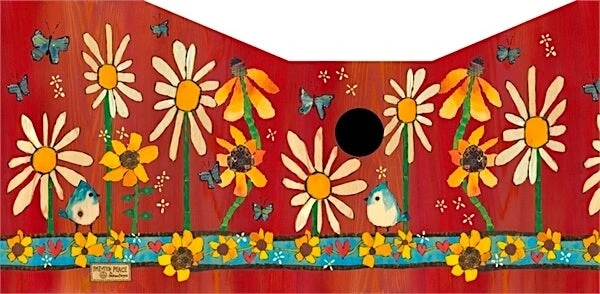 Daisies And Sunflowers Vinyl Birdhouse 2 Daisies And Sunflowers Vinyl Birdhouse - Image 2
