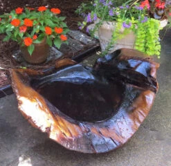 Natural Teak Ground Bird Bath -Bird Haven Outlet Store extra large teak ground birdbath