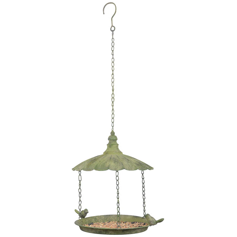 ESSCHERT DESIGN Antique Hanging Tray Bird Feeder 3 ESSCHERT DESIGN Antique Hanging Tray Bird Feeder - Image 3