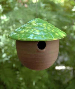 Ceramic Gourd Birdhouse -Bird Haven Outlet Store jj lemon lime