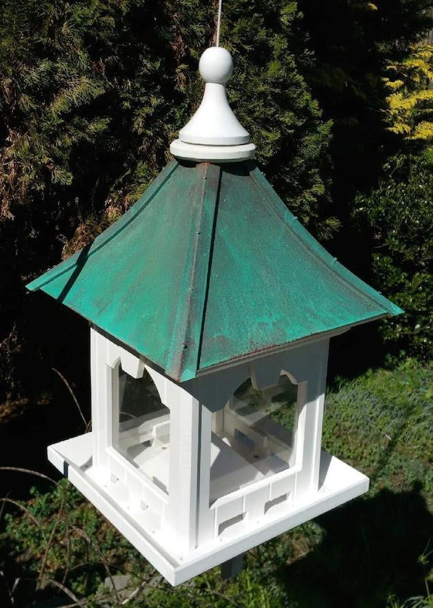 Copper Roof Bird Feeder With Large Capacity - Hanging 2 Copper Roof Bird Feeder With Large Capacity - Hanging - Image 2