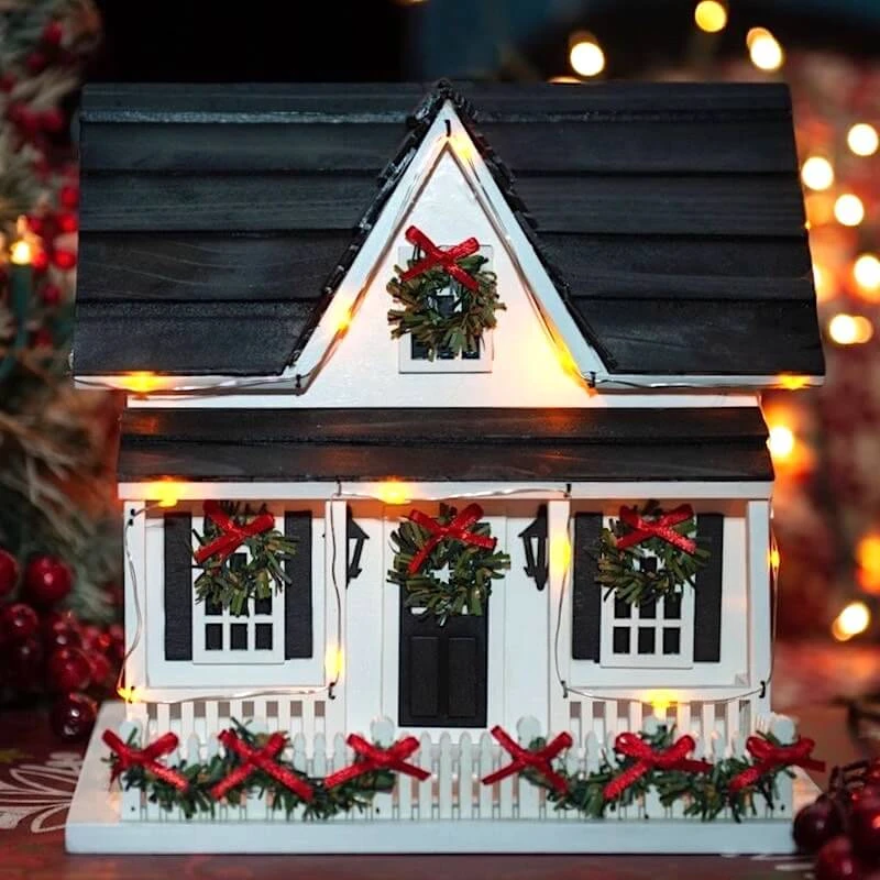 Lighted Holiday Birdhouse 1 Lighted Holiday Birdhouse