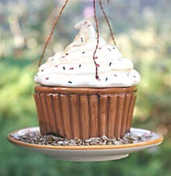 Ceramic Cupcake Bird Feeder